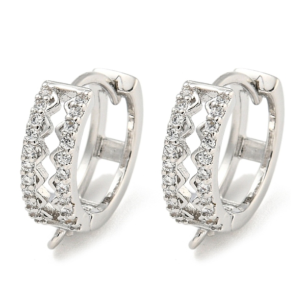 

PandaHall Rack Plating Brass Micro Pave Cubic Zirconia Hoop Earring Findings, Cadmium Free & Lead Free, Long-Lasting Plated, Platinum...