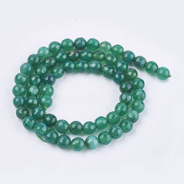 

PandaHall Natural Agate Round Beads Strand, Dyed, Faceted, Mixed Color, 6mm, Hole: 1mm, about 62pcs/strand, 14.17 inch Natural Agate Round..., Multicolor