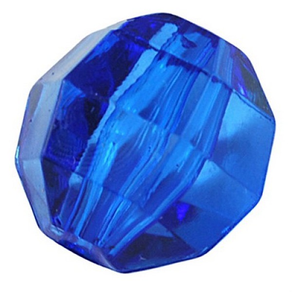 

PandaHall Faceted Round Blue Transparent Acrylic Beads, 10mm in diameter, 10mm thick, hole: 2mm Acrylic Round Blue