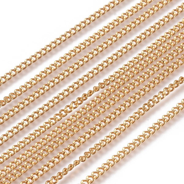 Unisex Vacuum Plating 304 Stainless Steel Curb Chain/Twisted Chain Necklaces