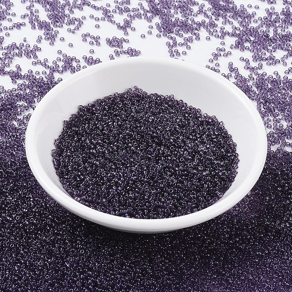 

PandaHall MIYUKI Round Rocailles Beads, Japanese Seed Beads, (RR157) Transparent Amethyst, 11/0, 2x1.3mm, Hole: 0.8mm, about 5500pcs/50g..., Purple