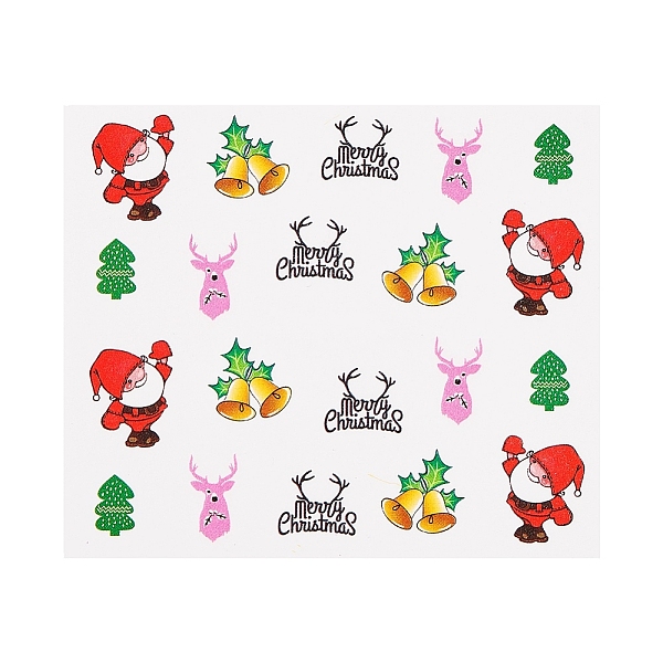

PandaHall 3D Christmas Nail Stickers, Water Transfer Stickers Santa Claus Elk Tree Bell Sock Designs Sticker, for Xmas Winter Fingernails...