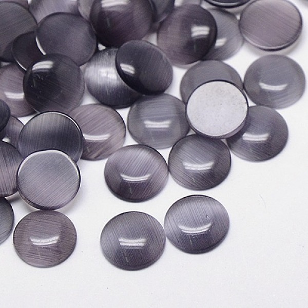 

PandaHall Cat Eye Cabochons, Half Round, Gray, 12x3mm Glass Half Round Gray