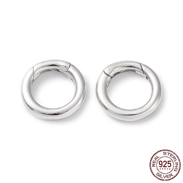 Rhodium Plated 925 Sterling Steel Spring Gate Rings