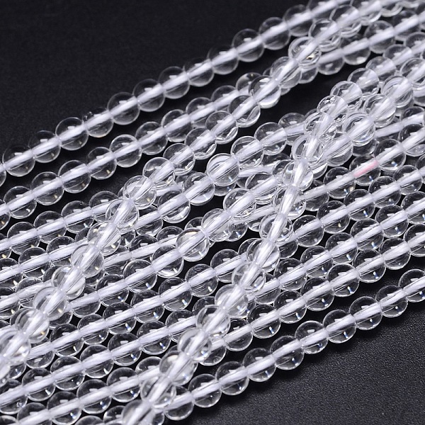 

PandaHall Round Natural Grade A Quartz Crystal Beads Strands, Rock Crystal Beads, Clear, 4mm, Hole: 1mm, about 98pcs/strand, 15.5 inch...