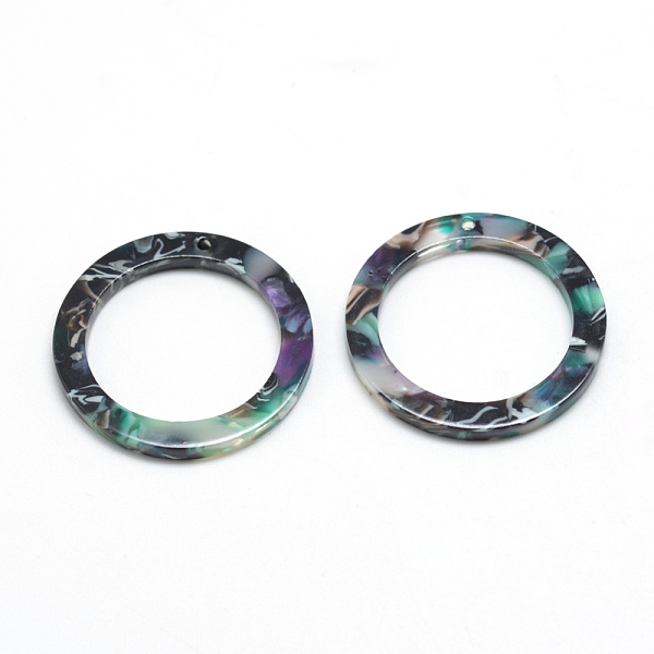 

PandaHall Cellulose Acetate(Resin) Pendants, Ring, Turquoise, 29.5x29.5x2.5mm, Hole: 1.5mm Cellulose Acetate Ring Green