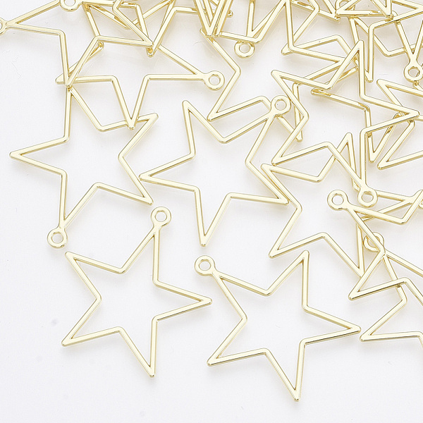 

PandaHall Alloy Pendants, Star, Light Gold, 33x30x1.5mm, Hole: 1.8mm Alloy Star
