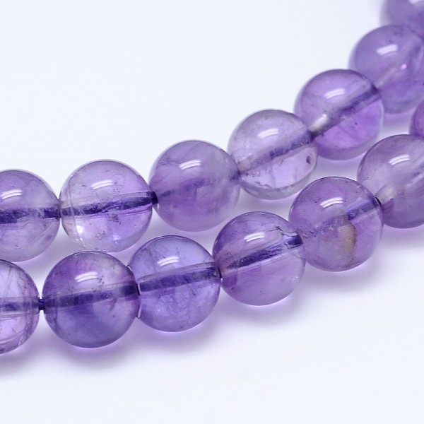 

PandaHall Natural Amethyst Round Bead Strands, Grade AB, 4mm, Hole: 0.7mm, about 95pcs/strand, 15.5 inch Amethyst Round Purple