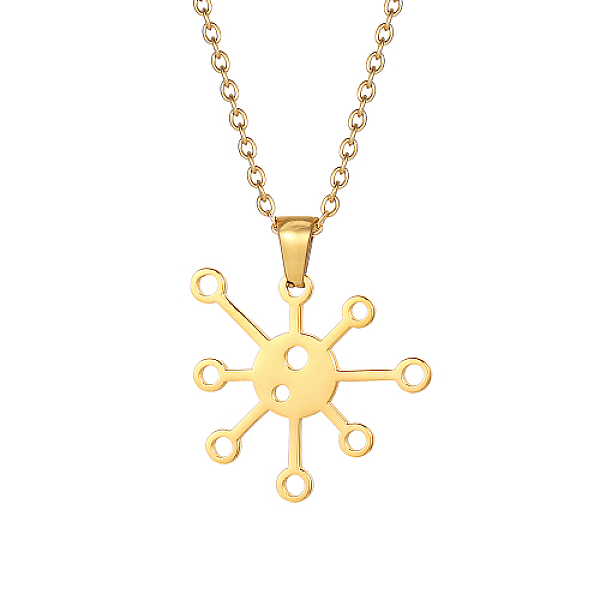 

PandaHall Stainless Steel Pendant Necklaces, Flower, Real 18K Gold Plated, No Size Stainless Steel Flower