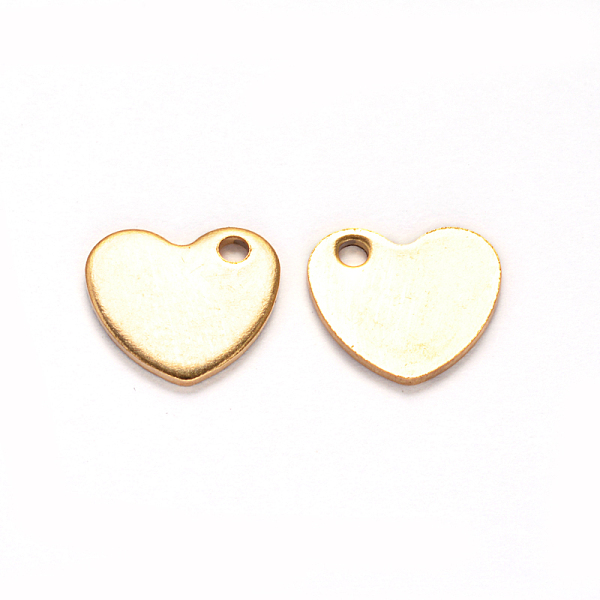 

PandaHall Ion Plating(IP) 304 Stainless Steel Stamping Blank Tag Charms, Heart, Golden, 9x10x1mm, Hole: 1mm 304 Stainless Steel Heart