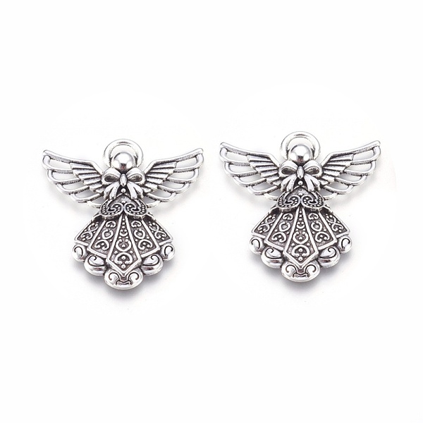 

PandaHall Alloy Pendants, Cadmium Free and Lead Free, Angel, Antique Silver, 43x37x4mm, Hole: 5mm Alloy Angel & Fairy