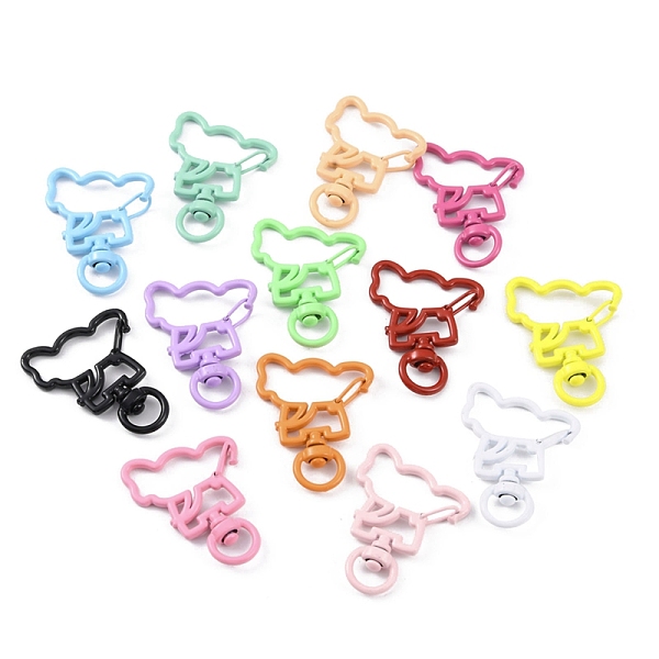 

PandaHall Spray Painted Alloy Swivel Lobster Clasps, Swivel Snap Hook, Cloud, Mixed Color, 37x29x5.5mm Alloy Multicolor