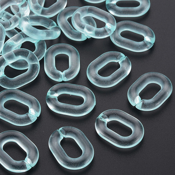 

PandaHall Transparent Acrylic Linking Rings, Quick Link Connectors, for Cable Chains Making, Oval, Light Cyan, 24x18x5mm, Inner Diameter...