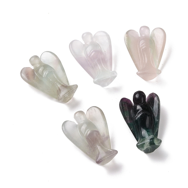 

PandaHall Natural Fluorite Figurines, Angel Decor Healing Stones, Energy Reiki Gifts for Women Men, 48x35x15mm Fluorite Angel & Fairy