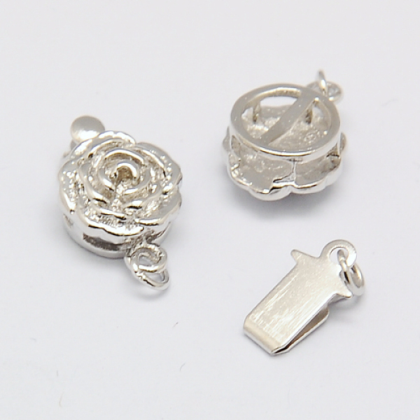 

PandaHall Brass Box Clasps, Rose Flower, Nickel Free, 14x9x5mm, Hole: 2mm, Platinum, 14x9x5mm, Hole: 2mm Brass Flower
