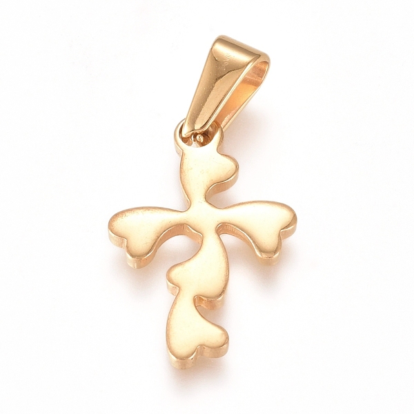 

PandaHall 304 Stainless Steel Pendants, Cross, Golden, 20.5x13.5x1.5mm, Hole: 8x3mm 304 Stainless Steel Cross