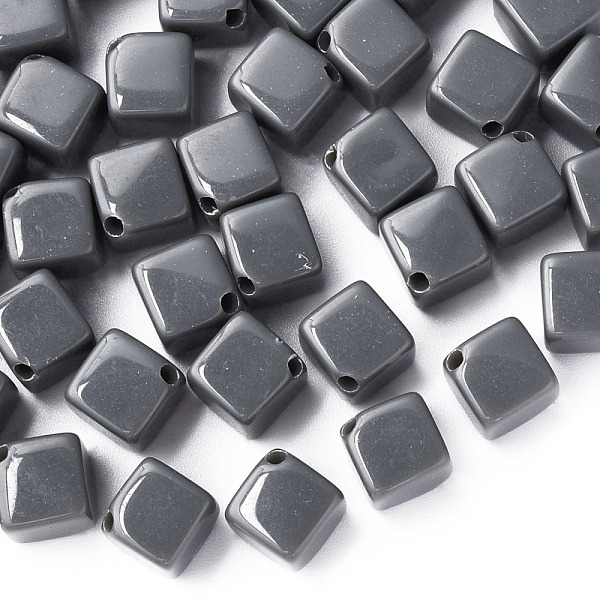 

PandaHall Opaque Acrylic Beads, Cube, Gray, 13x14.5x14.5mm, Hole: 2mm, about 530pcs/500g Acrylic Cube Gray