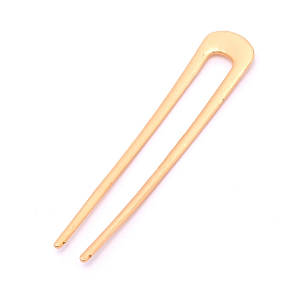 

PandaHall French Hair Forks, U Shape Updo Hair Pins Clips, for Thin Thick Hair, Matte Style, Light Gold, 98x20x2.5mm Alloy
