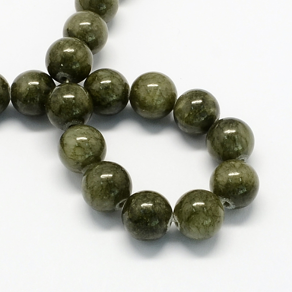 

PandaHall Natural Dyed Yellow Jade Gemstone Bead Strands, Round, Olive Drab, 6mm, Hole: 1mm, about 66pcs/strand, 15.7 inch Yellow Jade Round..., Green