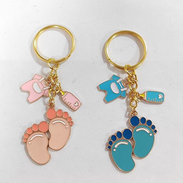 Footprint Alloy Enamel Keychain