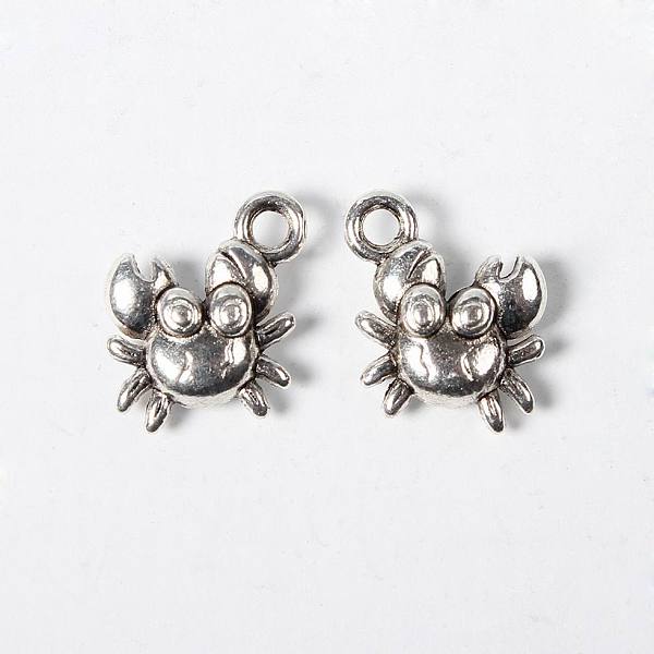 

PandaHall Alloy Charms, Cadmium Free & Nickel Free & Lead Free, Crab, Antique Silver, 12x11x4mm, Hole: 2mm Alloy Crab