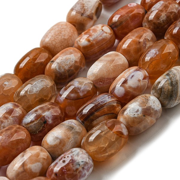 

PandaHall Natural Dragon Veins Agate Beads Strands, Dyed & Heated, Column, Chocolate, 13.5x10~10.5mm, Hole: 1mm, about 28pcs/strand, 15.16''..., Brown