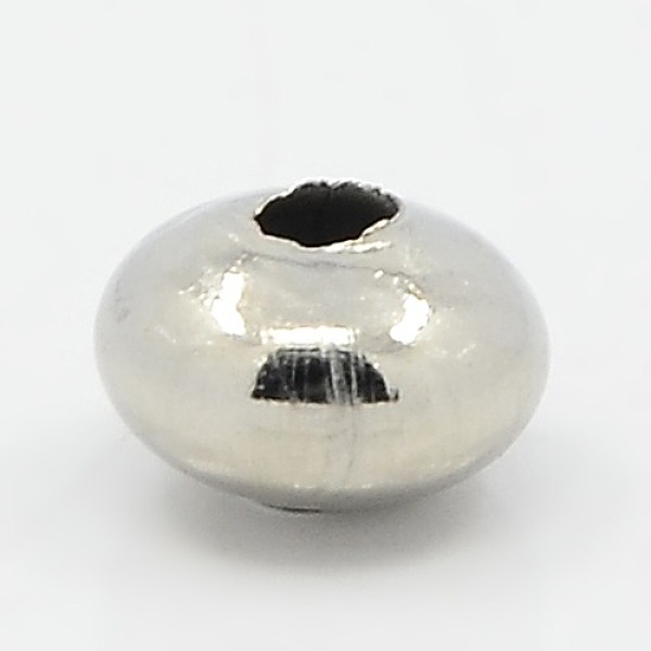 

PandaHall Iron Spacer Beads, Rondelle, Platinum, 8x5mm, Hole: 2mm Iron Rondelle