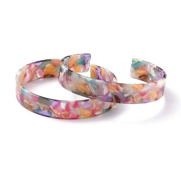 

PandaHall Acrylic Cuff Bangles, Colorful, Inner Diameter: 1-3/4 inch(4.5cm) Acrylic