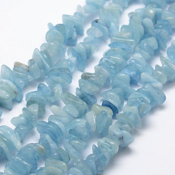 

PandaHall Natural Aquamarine Beads Strands, Nuggets, Sky Blue, 8~20x2~5mm, Hole: 1mm, 15.3 inch(39cm) Aquamarine Nuggets Blue