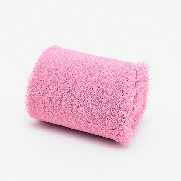 

PandaHall Polyester Ribbon, Fringe Chiffon Silk-Like Ribbon, for Wedding Invitations, Bouquets, Gift Wrapping , Pearl Pink, 2 inch(50mm)...
