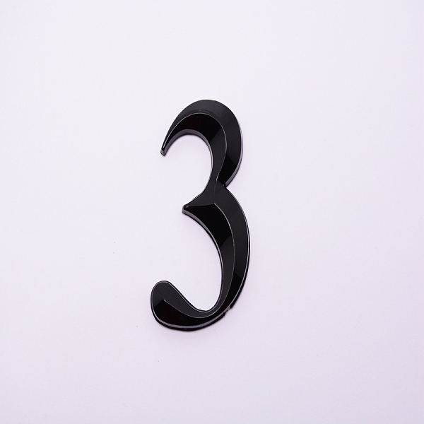 

PandaHall Plastic & PVC Number Sign Labels, Black, Num.3, 3: 49.5x32.5x8mm Plastic Black
