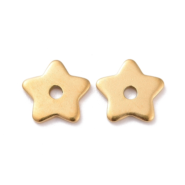

PandaHall Ion Plating(IP) 304 Stainless Steel Beads, Star, Golden, 8x8x1mm, Hole: 1.5mm 304 Stainless Steel Star