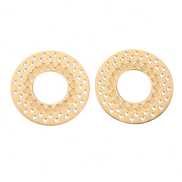 

PandaHall 304 Stainless Steel Filigree Joiners Links Cabochon Settings, Flat Round, Real 14K Gold Plated, Tray: 2mm, 28x0.5mm, Hole: 1.4mm...
