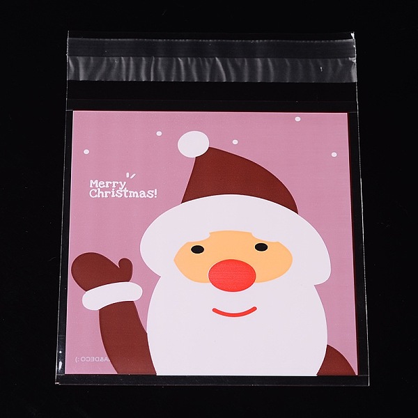 

PandaHall Rectangle OPP Cellophane Bags for Christmas, with Santa Claus Pattern, Pearl Pink, 13x9.9cm, Unilateral Thickness: 0.035mm, Inner...
