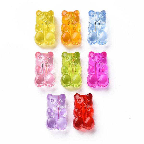 

PandaHall Transparent Acrylic Beads, Bear, Mixed Color, 16x10x7mm, Hole: 1.8mm, about 600pcs/500g Acrylic Bear Multicolor