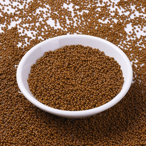 

PandaHall MIYUKI Round Rocailles Beads, Japanese Seed Beads, (RR4459) Duracoat Dyed Opaque Sienna, 11/0, 2x1.3mm, Hole: 0.8mm, about..., Brown