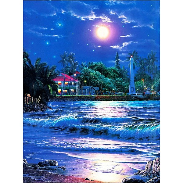

PandaHall Seaside DIY Diamond Painting Kit, Including Resin Rhinestones Bag, Diamond Sticky Pen, Tray Plate and Glue Clay, Colorful...