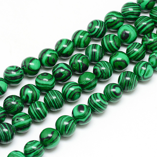 

PandaHall Synthetic Malachite Beads Strands, Round, 6mm, Hole: 1mm, about 67pcs/strand, 14.96 inch Malachite Round