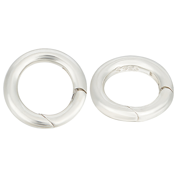

PandaHall GOMAKERER 2Pcs Rhodium Plated 925 Sterling Silver Spring Gate Rings, Round Ring, Platinum, 12x2mm, Inner Diameter: 8mm Sterling...