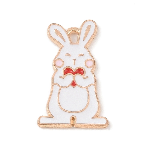 

PandaHall Alloy Enamel Pendants, Light Gold, Rabbit Charm, White, 23x14x1.5mm, Hole: 2x1.5mm Alloy+Enamel Rabbit White