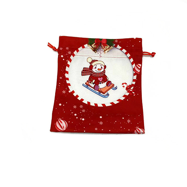 

PandaHall Christmas Printed Cloth Drawstring Bags, Rectangle Gift Storage Pouches, Christmas Party Supplies, FireBrick, 18x16cm Cloth..., Red