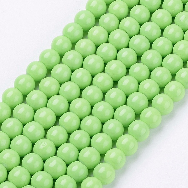 

PandaHall Painted Glass Round Bead Strands, Baking Paint, Light Green, 6mm, Hole: 1.3~1.6mm, about 133pcs/strand, 31.4 inch Glass Round...