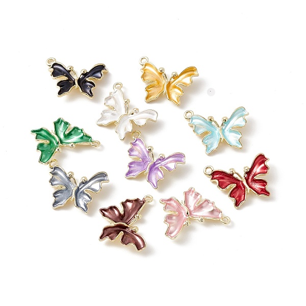 

PandaHall Alloy Enaml Pendents, Light Gold, Butterfly, Mixed Color, 19x23.5x3.5mm, Hole: 1.6mm Alloy+Enamel Butterfly Multicolor