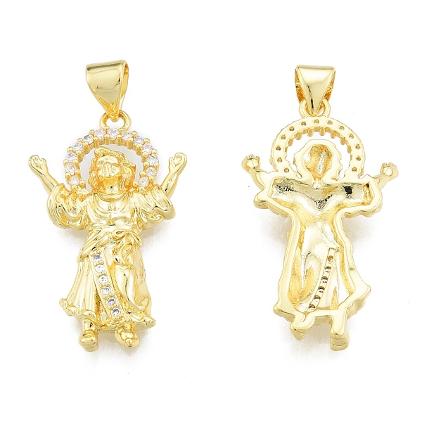 

PandaHall Brass Micro Pave Clear Cubic Zirconia Pendants, Jesus Child, Real 18K Gold Plated, 27x15.5x3mm, Hole: 3x4mm Brass+Cubic Zirconia...