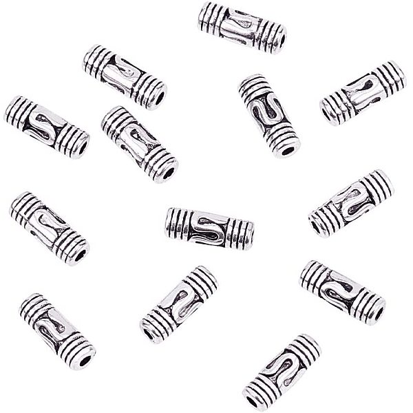300pcs Column Spacer Beads Tibetan Alloy Antique Silver Tube Metal Beads Jewelry Spacers For Bracelet Jewelry Making