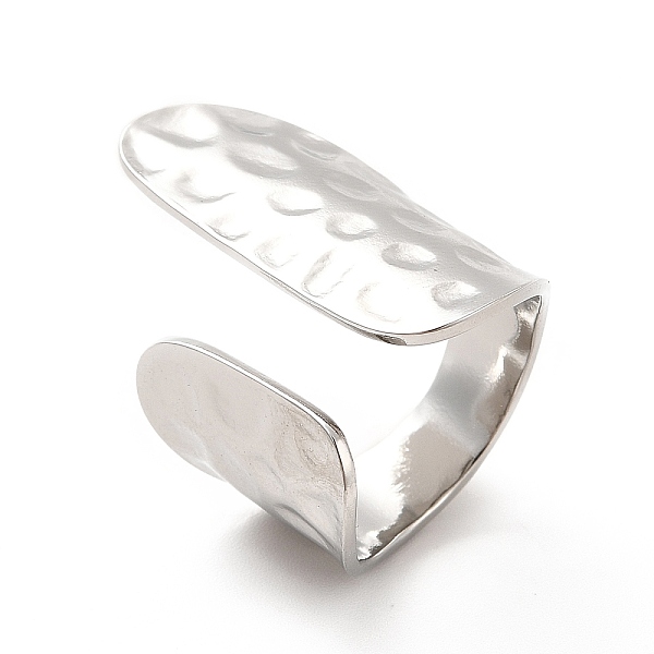 

PandaHall 304 Stainless Steel Wide Flat Open Cuff Ring for Women, Stainless Steel Color, US Size 6 1/2(16.9mm) 304 Stainless Steel