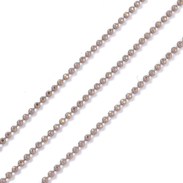 

PandaHall Spray Painted Brass Faceted Ball Chains, Soldered, with Spool, Round, Camel, 1.5mm Brass Brown