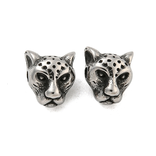 

PandaHall Animal 304 Stainless Steel Beads, Antique Silver, Leopard, 10x9x8mm, Hole: 2mm 304 Stainless Steel Leopard
