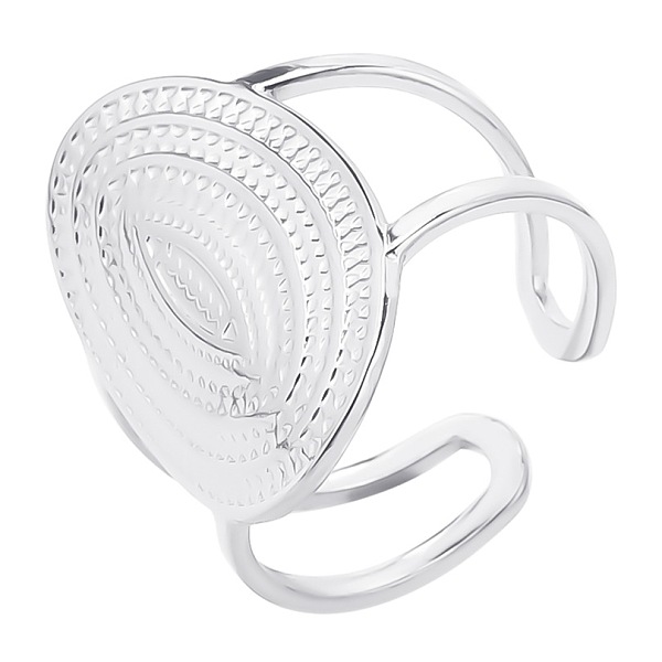 

PandaHall Titanium Steel Oval Open Cuff Rings, Wide Band Rings for Men and Women, Stainless Steel Color Titanium Steel Oval