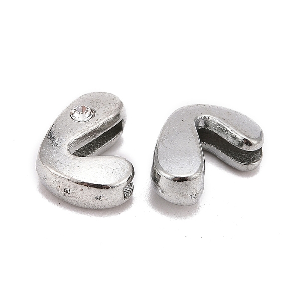 

PandaHall Letter Slider Beads for Watch Band Bracelet Making, Platinum Plated Alloy Crystal Rhinestone Slide Charms, Cadmium Free & Nickel..., Clear